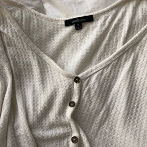 Relaxed fit long sleeve crop top, size M